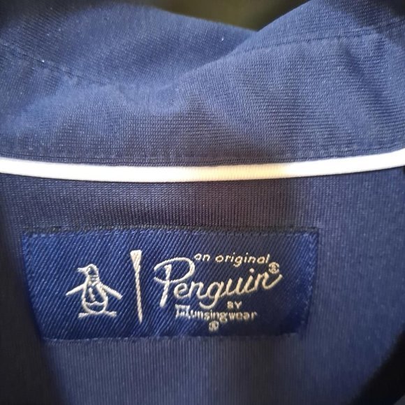 PENGUIN Blue Polo Size XL - Picture 3 of 5